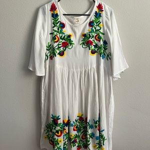 Floral White Dress